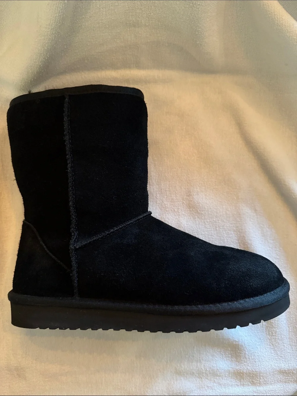 Koolaburra by Ugg Black Suede Shearling-Lined Mid-Calf Boots - Like New - Size 8